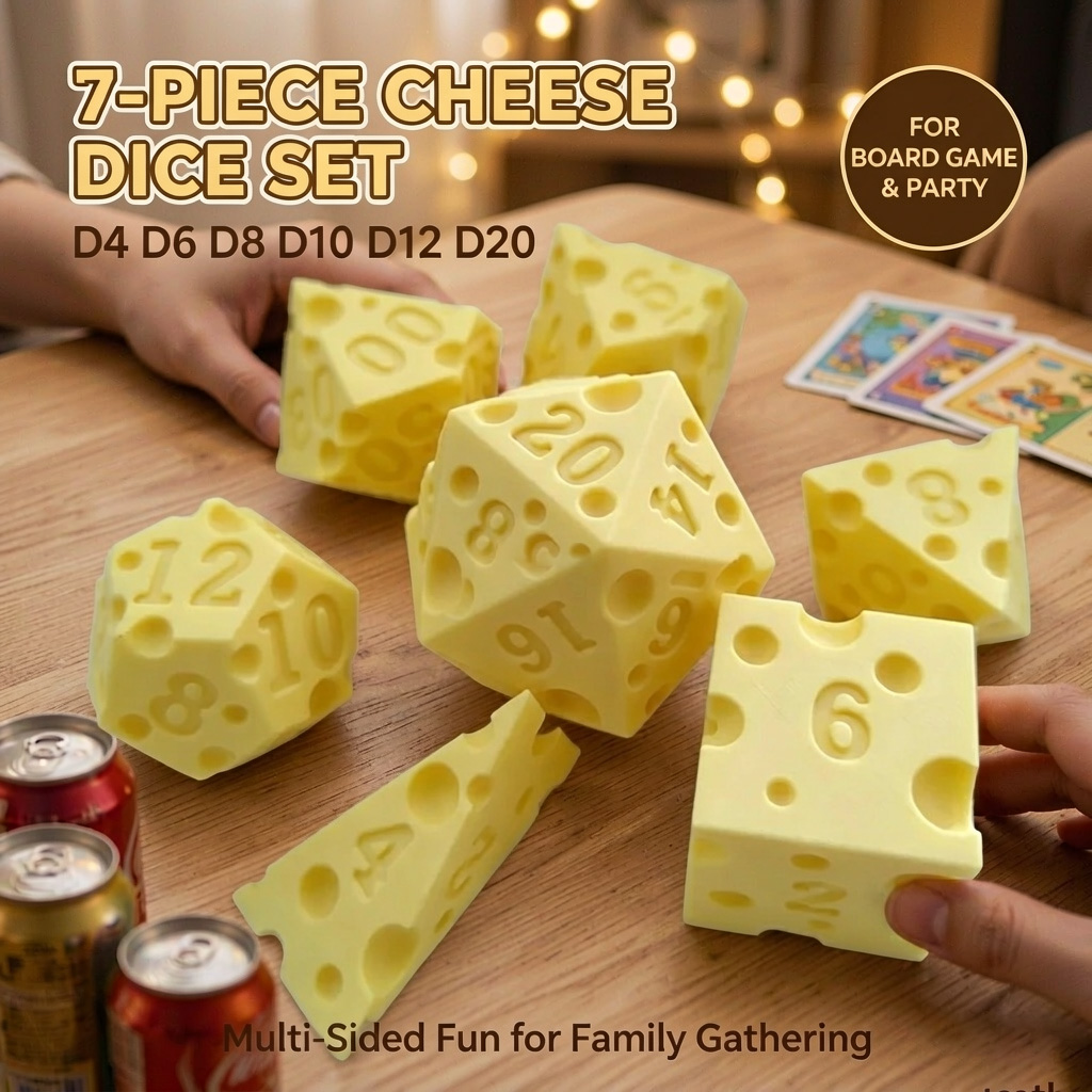 Board Game Live - Yaratıcı Düzensiz Peynir Zarı Seti D4